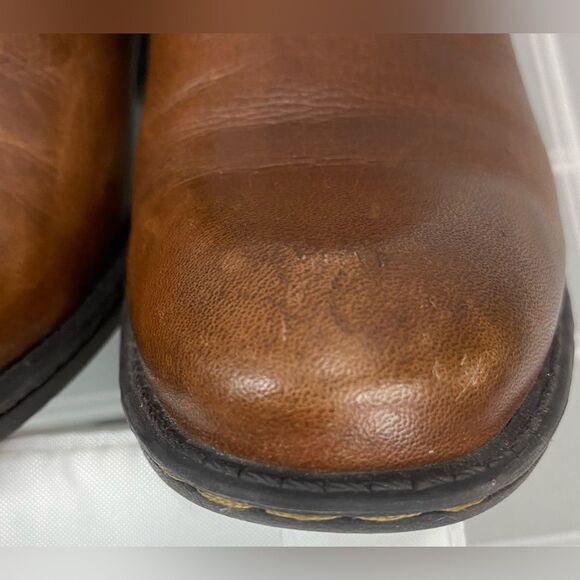 BOC Born Concept Brown Leather Slip on Boots Ankle Booties Womens Size 6 Shoes - Picture 13 of 15
